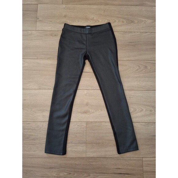 Labijou Pants - Labijou Faux Leather Front Pull-on Pants, Black, Women's Small